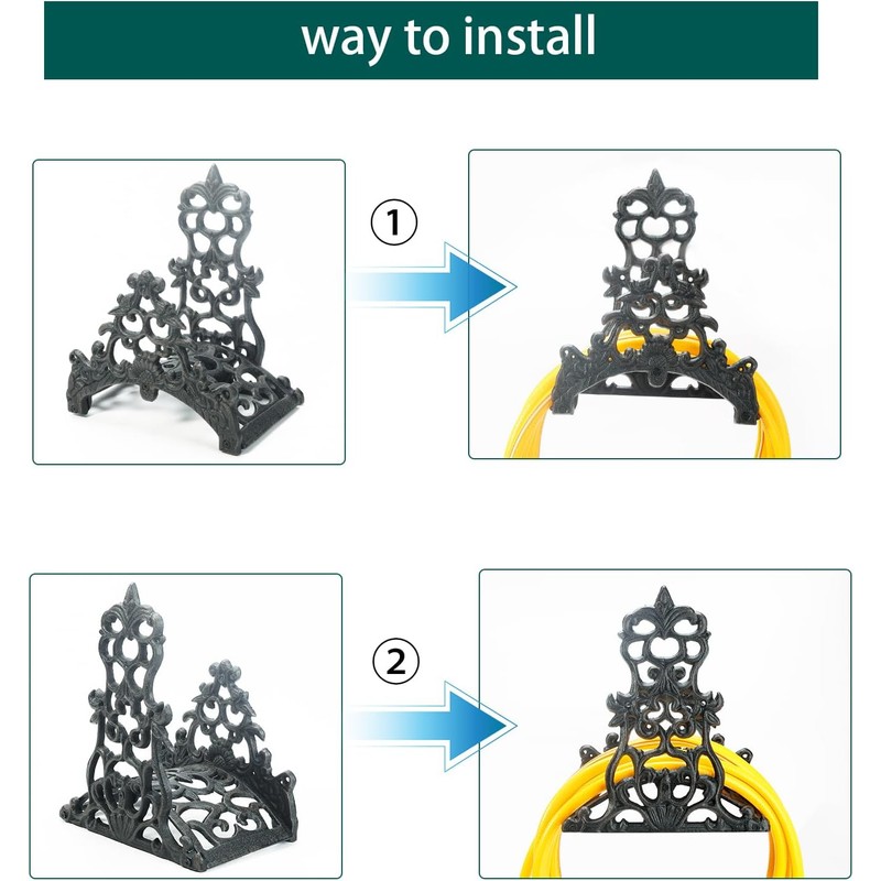 Sungmor Heavy Duty Cast Iron Garden Hose Holder - Wall