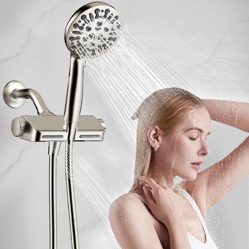 HEROBAI Filtered Shower Head with Handheld Combo, Hard Water Filter