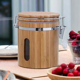 GMMH Holz Vorratsdose aromadicht Bügelverschluss Holz Vorratsbehälter Frischhaltedose Aufbewahrung Kaffeedose (Höhe : 15 cm)