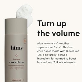 hims Max Volume - Juego de champú y acondicionador - Biovolume 128, biotina y aceite de argán - Levantamiento de raíces e hidratación para cabello fin