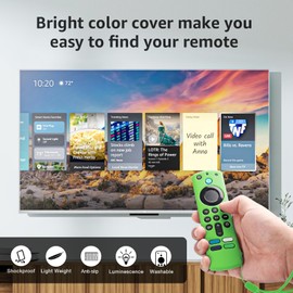 SOTATOO 2 Pack Silicone Remote Cover Case, Anti Slip Silicone Protective Case Glow in The Dark with Color Lanyard(Glow Green & Dark Blue)