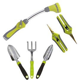 Essential Gardening Tool Set - Includes Watering Wand, Garden Hand Tools and Set of Two Garden Scissors. Gardening Gifts for Men and Women