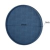 HofferRuffer Large Round Serving Tray 24'', Elegant Faux Leather Circle
