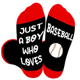 Undergo Funny Baseball Gifts For Boys Girls Kids- Boys Baseball Gifts Socks Birthday Gift for 6 8 Year Old Boy - Gifts For Baseball Lover Players - Baseball Funny Socks For Boys Kids (red)