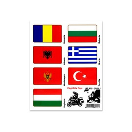 4R Quattroerre.it 8213 Sticker Flag Ride Tour Stickers Europe 4 for Motorcycle Suitcase 16 x 13.5 cm