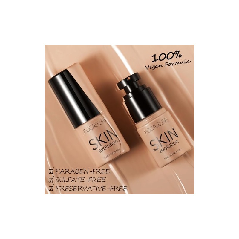 FOCALLURE- 2 piezas de base líquida, base Skin Evolution +