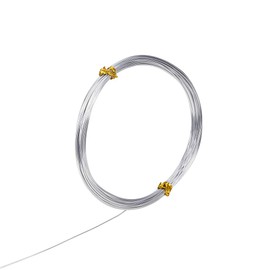 PH PandaHall 0.8mm*10m Aluminum Craft Wire, Silver Modelling Jewllery Wire, Soft Metal Craft Wire, Bendy Wire for DIY Sculpture Jewellery Making Wire Weaving and Wrapping