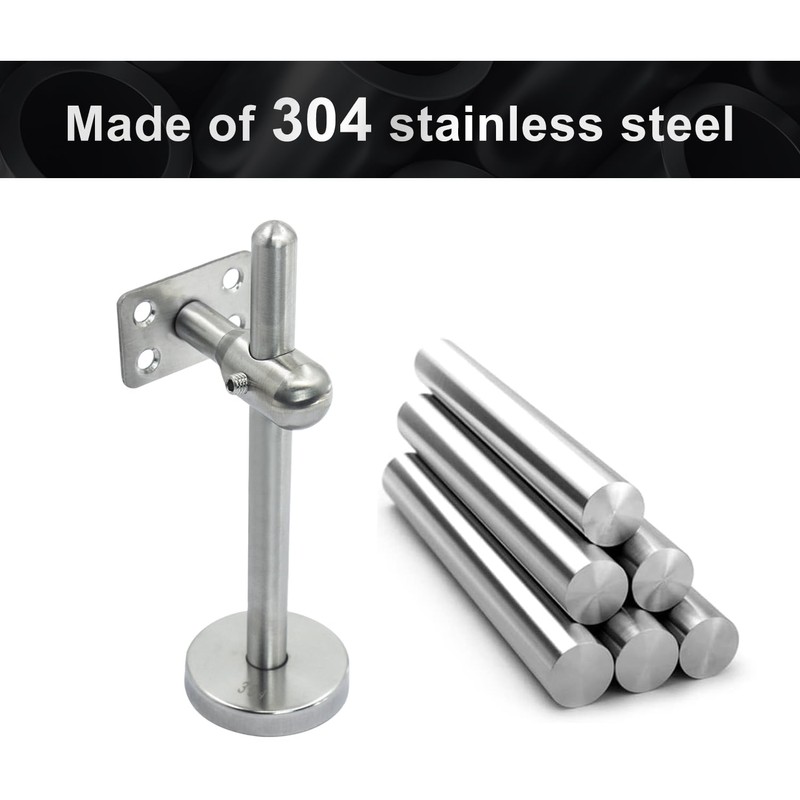 Handrail Holder Stainless Steel Adjustable Handrail Carrier, Pack of 2