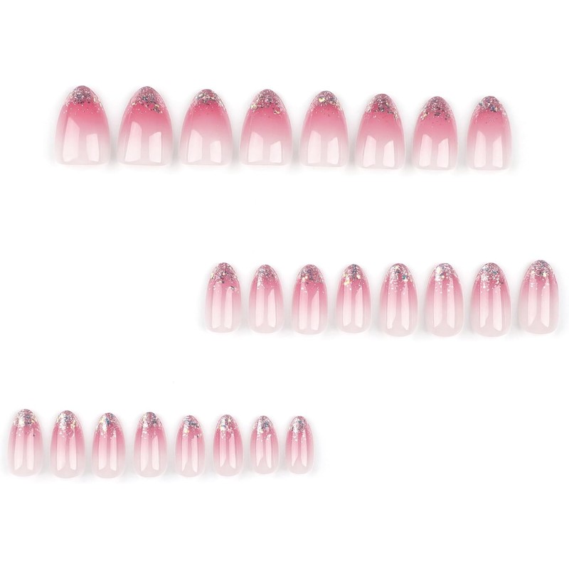 24 Piezas de Uñas Postizas a Presión, Uñas Falsas Cuadradas