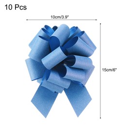 sourcing map 10pcs 6" Glitter Car Large Pull Bow Gift Wrapping Bows for Christmas Flower Presents Birthday Wedding Car, Light Blue