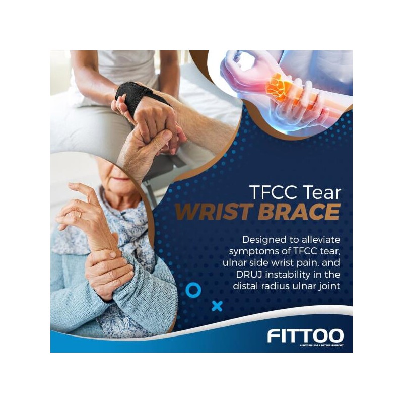 TFCC 눈물을 위한 피투 손목 보호대, 링 패드가 있는 리얼