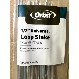 Orbit 10-Pack Orbit 1/2” Universal Metal Loop Stake Drip Irrigation Tubing Stakes