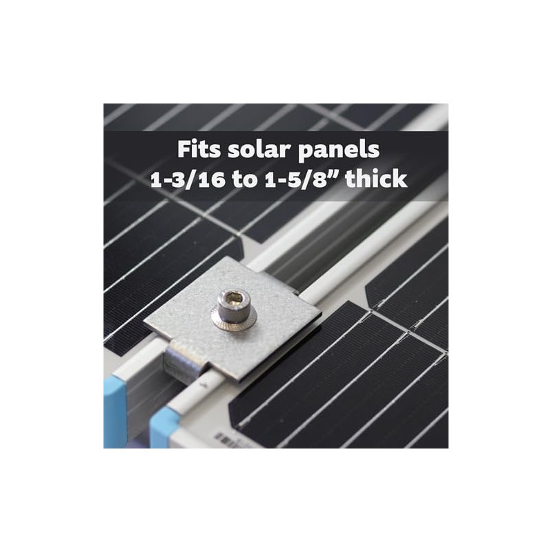 Adamax SPMC158-5PK Solar Panel Mid Clamps for 1-5/8 in. Steel