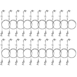 20 Pack Sturdy Picture Rail Hanging System, 66 lb (30 kg) Max Load Capacity, Adjustable Wire Hooks Kit, 3ft (1 m) Length Cable with Loop, Frames Display kit, Picture Hanging Kit(Silver)