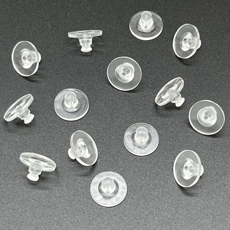 Bullet Clutch Earring Backs with Pad, 150 Pcs Clear Rubber