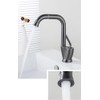 NDZZQBPGO Basin Faucet Bathroom Hot Cold White and Gray Mixer