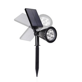Techko Outdoor Solar Spotlight for Garden Landscape, Accent Lighting, Waterproof, Pathway Spotlight - 2-Pack, Black