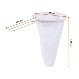 FSBY: Tea/Coffee Filter, Size 3.0 inches, Reusable, Traditional Thai style, Cloth Tea Filter Sock, Pour Over, Dripper Filter, Coffee Strainer