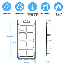 EUPNHY Wax Melt Containers - 8 Cavity Clear Empty Plastic Molds - 100 Packs Cubes Clamshells for Tarts and Melts