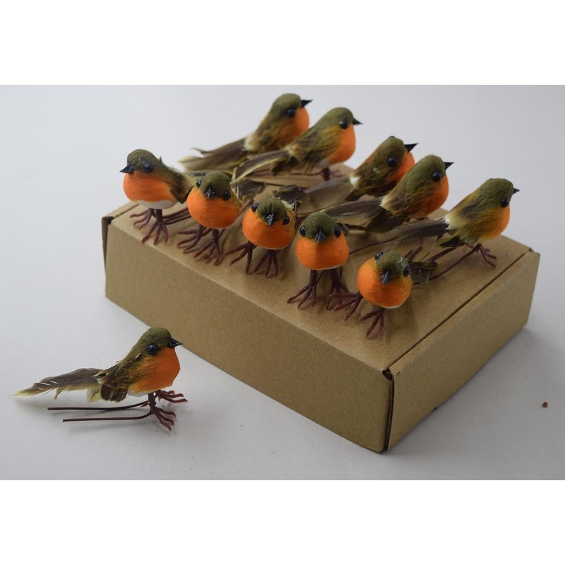 10PCS Robin Bird Christmas Tree Decoration Craft VERY CUTE Artificial