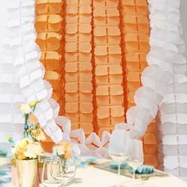 6 Pieces 11.8 Feet 4-Leaf Hanging Clover Garland Tissue Paper Flowers Garland Reusable Party Streamers for Party Decorations Wedding Decorations (Orange)