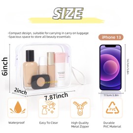 Icramsy Clear Makeup Bag,2 Pack TSA Approved Toiletry Bag Travel Toiletry Bag Hanging Makeup Cosmetic bag for Women Men (White)