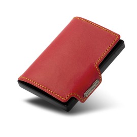 MONDRAGHI® Slim Wallet with Money Clip Original Leather Credit Card Holder with RFID Blocking - Racing Red, Red
