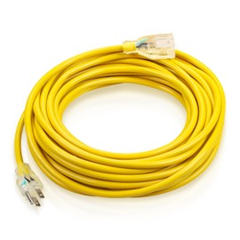 TOSRWGLL 101678 Extension Cord Replacement for ProTeam Backpack Vacuum,50 ft 16 Gauge Yellow Power Cord Outdoor Use Fits 13A 125V 1625W Vacuum Parts