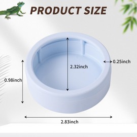 COMSUN 3 Pack Anti-Escape Reptile Food Dish Bowls, Plastic Worm Water Dish, Mealworm Feeder Cups for Small Gecko, Lizards, Bearded Dragon, Chameleon 2.83" W x 2.83" D x 0.98" H, 3 Colors