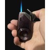 Butane Torch Lighter Jet Flame Windproof Lighter Refillable Transparent Fuel