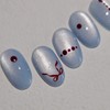 [Handmade Nail Tips] Burgundy Drop |Magnetic Gel Dot Henna Nail