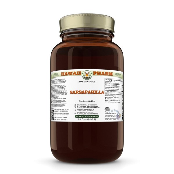 Hawaii Pharm Sarsaparilla Alcohol-Free Extract, Glycerite for Joint Comfort, Boosts