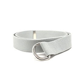 Deal Fashionista D Ring 1.25" Webbed Cotton Canvas Belt GREY 2XL 50"
