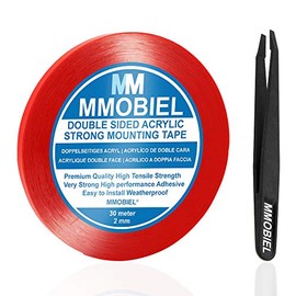MMOBIEL 2 mm Double Sided Layer Acrylic Strong AdhesiveÂ MountingÂ TapeÂ 30m Long Weatherproof Removable