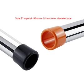 Redcolourful 2 Pieces Rubber Fishing Rod Holder Tackle Cap Kit Fit for Rod Holder Pole Rest Rack Insert Protectors Compatible for 2"" Imperial (50.8mm) Outer Diameter Tube, black