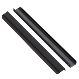 Ravinte 25 Pack Finger Pulls for Cabinets 320mm/12.5in Hole Center Tab Cabinet Handle Matte Black Finger Edge Pulls Concealed Handles for Kitchen Drawer Finger Cabinet Pulls 400mm/15.75in Length