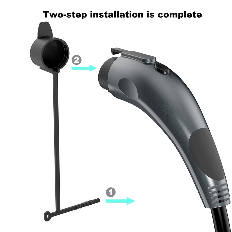 H3JANG Adjustable Zip Tie J1772 EV Charger Plug Cover -