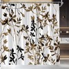 AYDSMYD Brown Black Leaf Shower Curtain for Bathroom,70x70 Inch