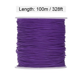 HARFINGTON Elastic Beading Cord for Bracelet 1mm Dia 328ft Stretchy String Sturdy Elastic String for Jewelry Making, Necklaces, Beading, Dark Purple