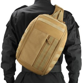 Tactical Sling Backpack Waterproof MOLLE Gun Holster Crossbody Chest Bag for EDC Organizer Outdoor/Hiking/Travel Shoulder Packcolor: Black Camo