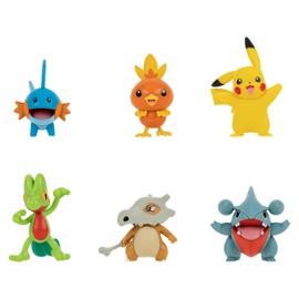 Pokémon Bandai Set of 6 Figures - Wave 4 - Arcko, Dust, Gobus, Griknot, Pikachu, Osselait - JW2685