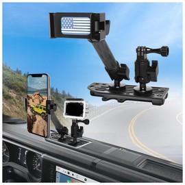 WXRYLYN 2024 Wrangler JL Dash Phone Mount Phone Holder for 2024+ J eep Wrangler JL Metal Dash Platform Go P ro Phone Mount 2024 Wrangler Cell Phone Holder-Driver Side