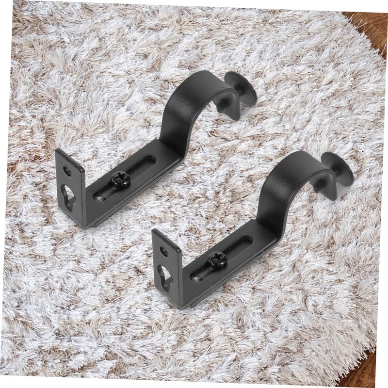 Operitacx 2-Pack Adjustable Curtain Rod Brackets Heavy Duty Wall-Mounted Support