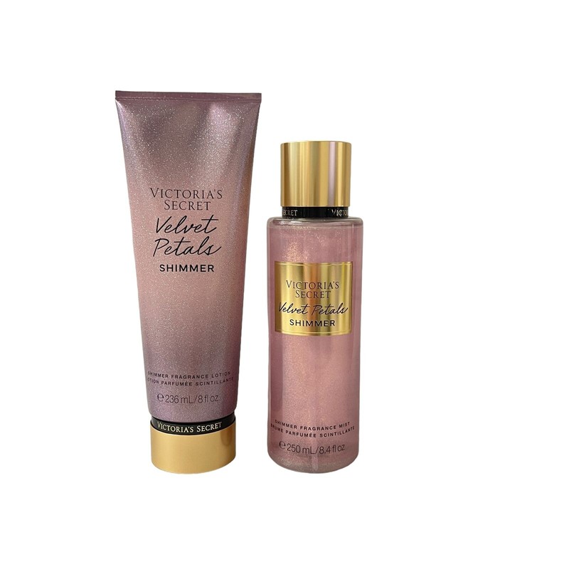Victoria's Secret Velvet Petals Shimmer Fragrance Mist and Body Lotion