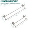 Hoimpro Adjustable Retractable 15-27 Inches Stainless Steel Bathroom Towel Bar,