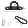 4 Set M6 Pad Eye Plate and Carabiner Clips,Black Metal