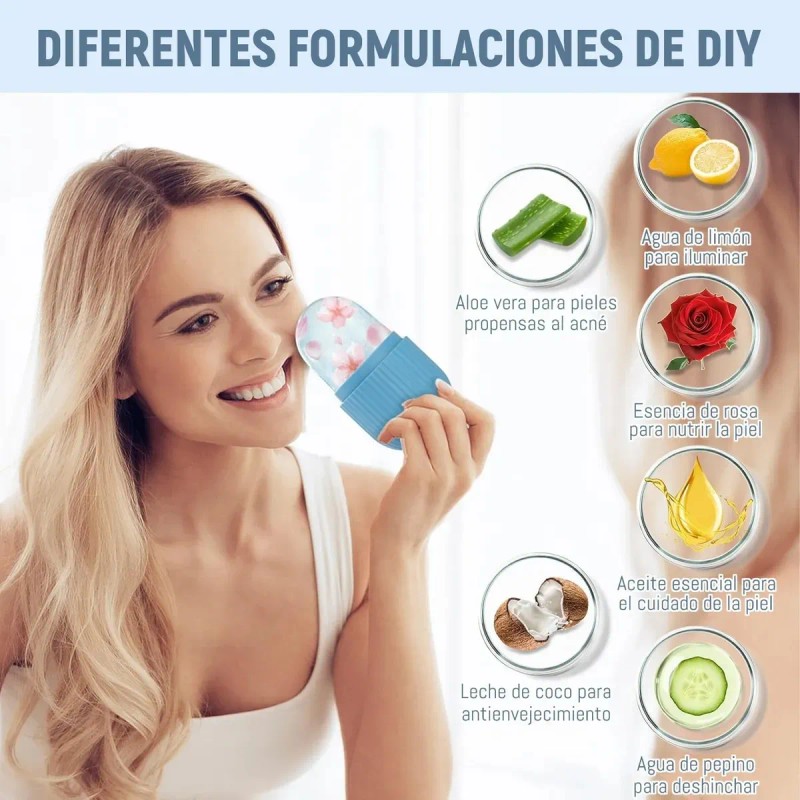 Rodillo Silicón Hielo Para Masajefacial Piel Cuidado 2pcs