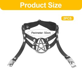 2 Pieces Of Garter, Punk Style Accessories, Adjustable Leg Ring, Stylish Personality Leg Ring, Elastic Leg Ring (Black)