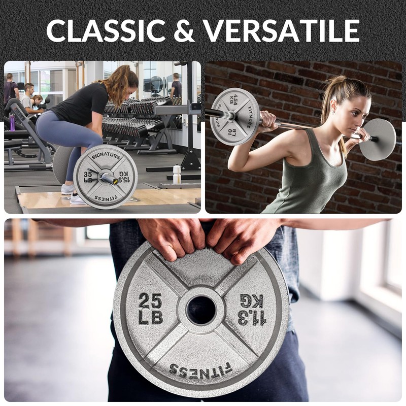 Deep Dish 2-Inch Olympic Cast Iron Weight Plates with E-Coating