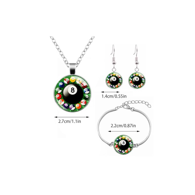 Mandy Xia Pool Billiards Ball Necklace Bracelet Earrings Sets Lucky
